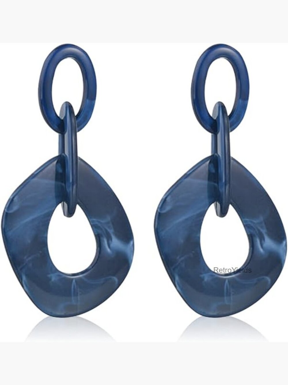 Statement Acrylic Geometry Dangle Drop Earrings Hollow Round Huge Chain Studs